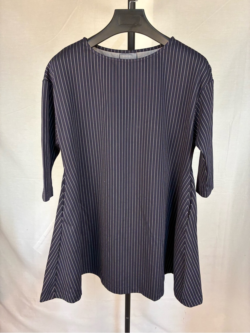 Vis & Vio Ponte Pinstripe Fit & Flare Dress Pockets! S